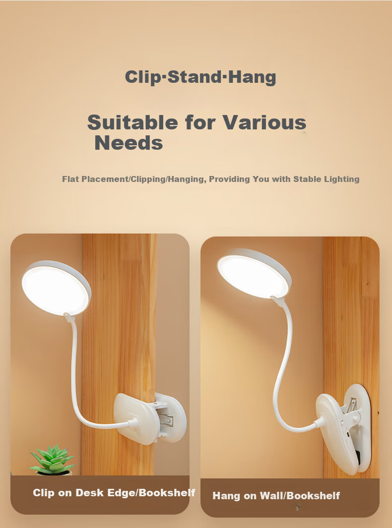 HP Precision Eye Protection Study Pen Holder Desk Lamp AA Grade Student Kids Reading Bedside LED Rechargeable Desk Light 8