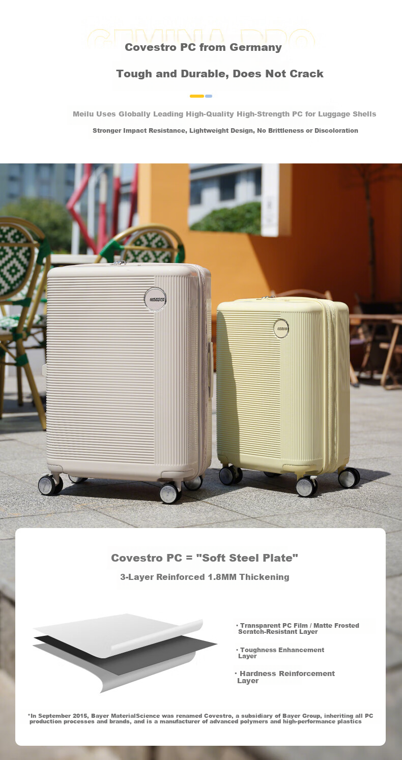 AMERICAN TOURISTER Luggage, 20-Inch Expandable Suitcase with Handle, PC Material Password Lock, Compact Travel Case, UA4 Oatmeal White 10