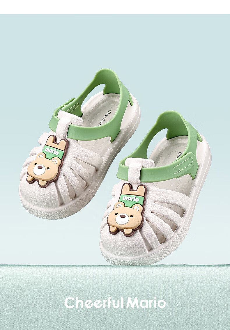 Cheerful Mario 2026 New Kids Open-Toe Sandals Girls Summer Breathable Baby Toddler Bath Shoes Boys 1-3 Years Beach Sandals 17