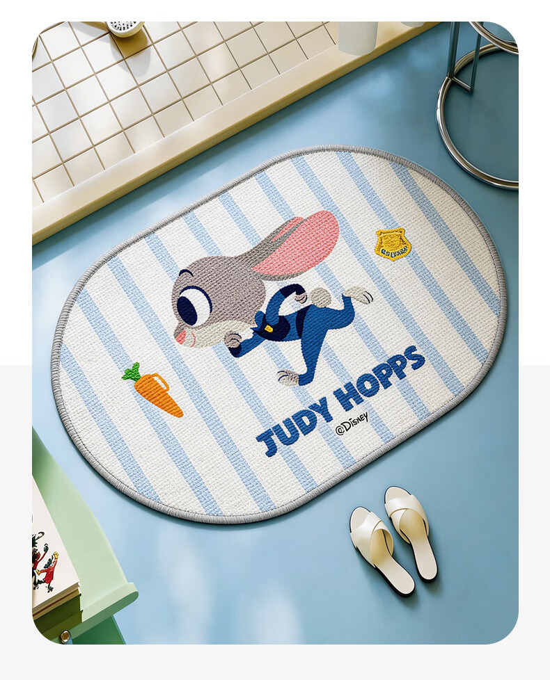 Disney Zootopia Bathroom Mat Absorbent Non-Slip Quick-Dry Cartoon Toilet Rug Nick 40cm 14