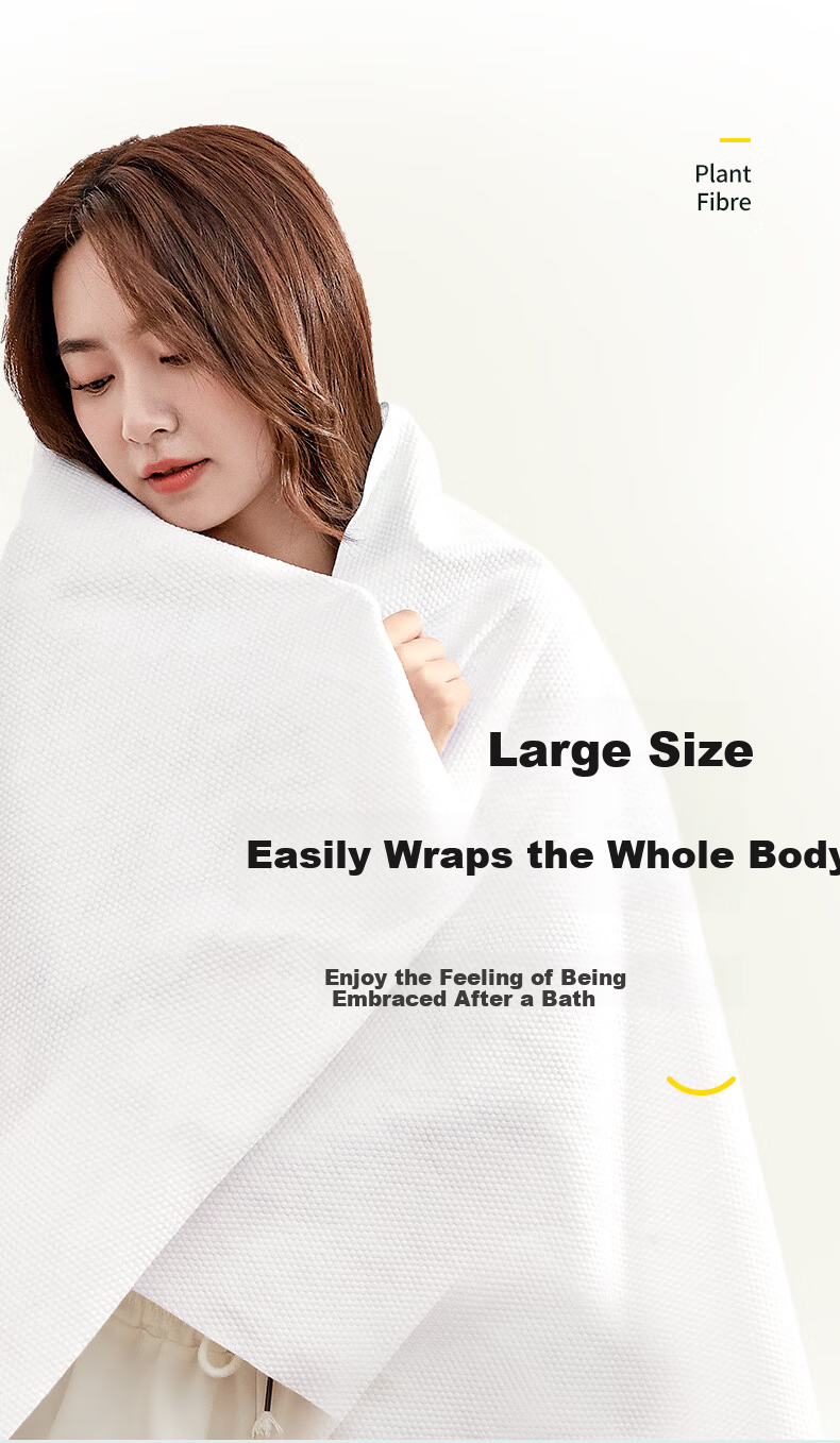 JiaTu Disposable Towel and Bath Towel Set Thickened Absorbent Face and Body Towels 5-Pack Hotel Toiletries 8