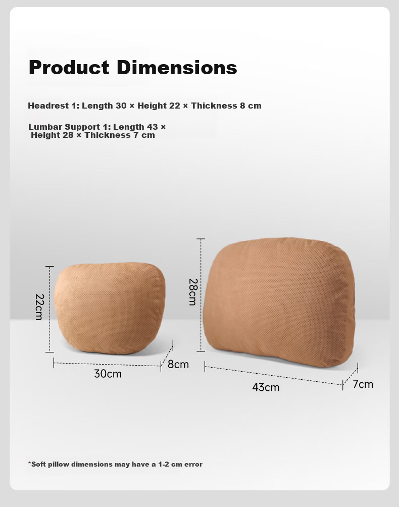 BIMLL Maybach Car Headrest Neck Pillow Suede Car Sports Seat Vertical Strap Integrated Seat 9