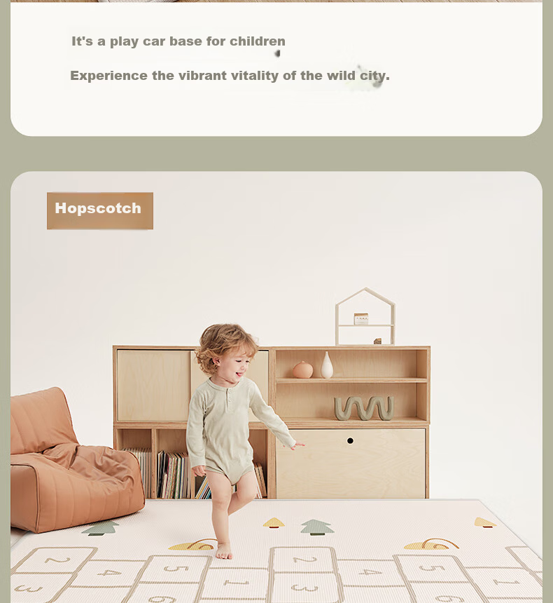 BG-BABYGO Baby Thickened Crawling Mat Infant Children's Home Living Room Floor Mat XPE Play Crawling Mat 180*150*2cm 20