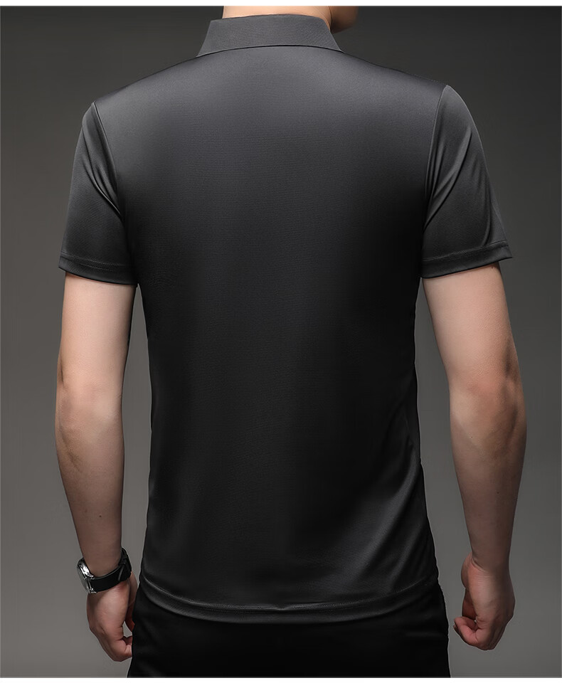 Pierre Cardin Men's Short Sleeve T-Shirt Ice Silk Seamless Slim Fit High-End Business Polo Shirt Blue M Summer 2026 New 21