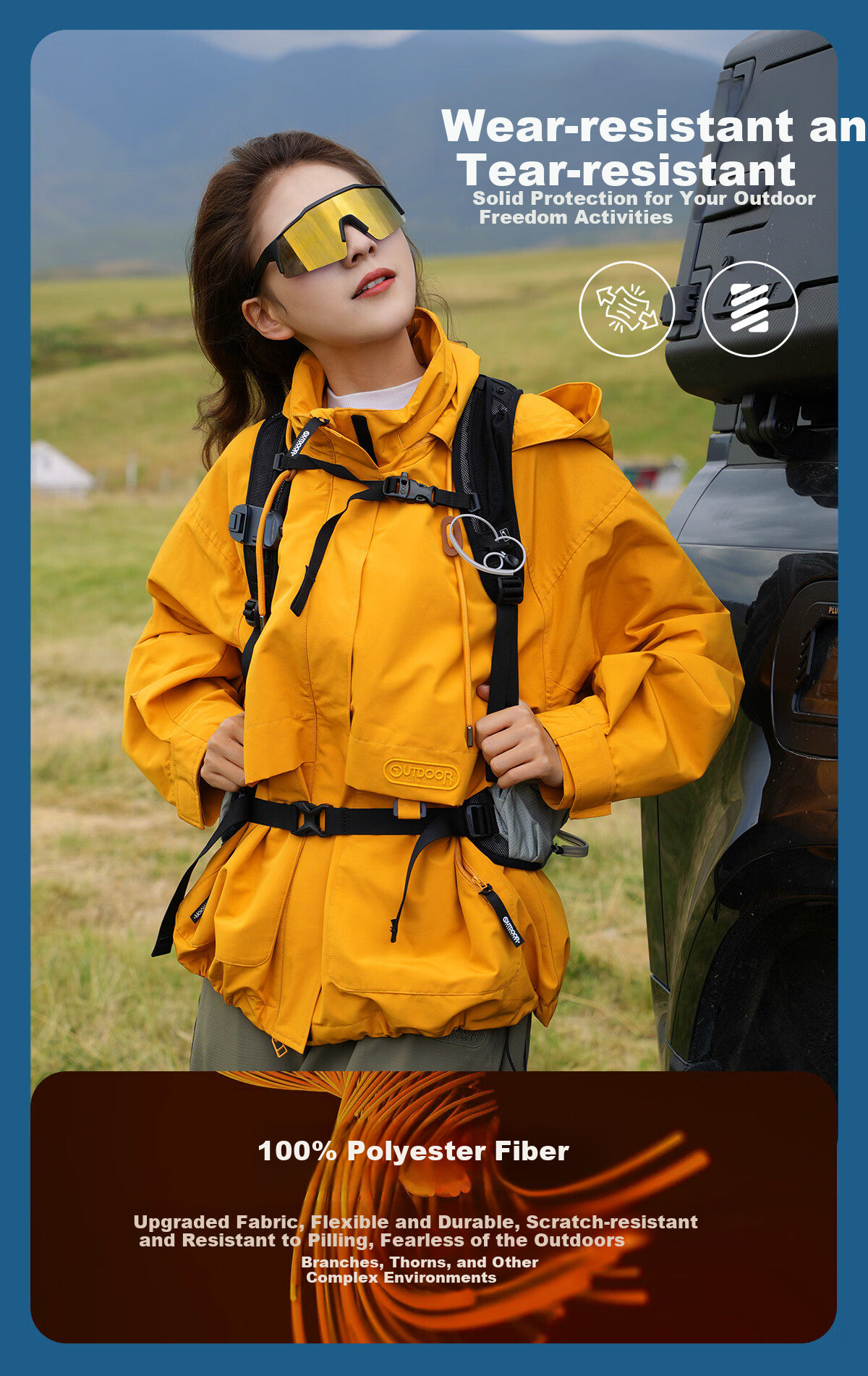 OUTDOOR PRODUCTS [Huangmeirou] Functional Three-In Fleece Jacket for Women, Windproof Coat, Xuanyi Purple 6