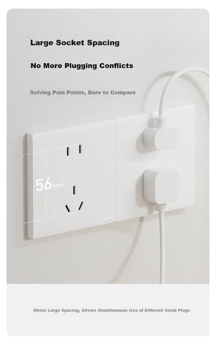 LEGRAND Switch Socket Panel Minghua Series Magnolia White 86 Type Concealed Five-Hole with Switch (Single Control) 1
