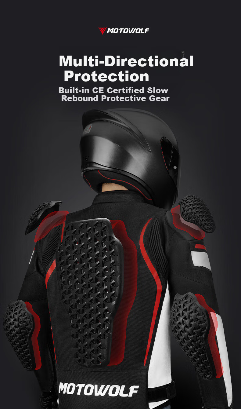 MOTOWOLF Motorcycle Riding Jacket Autumn Winter Unisex Four-Season Protective Racing Gear 6