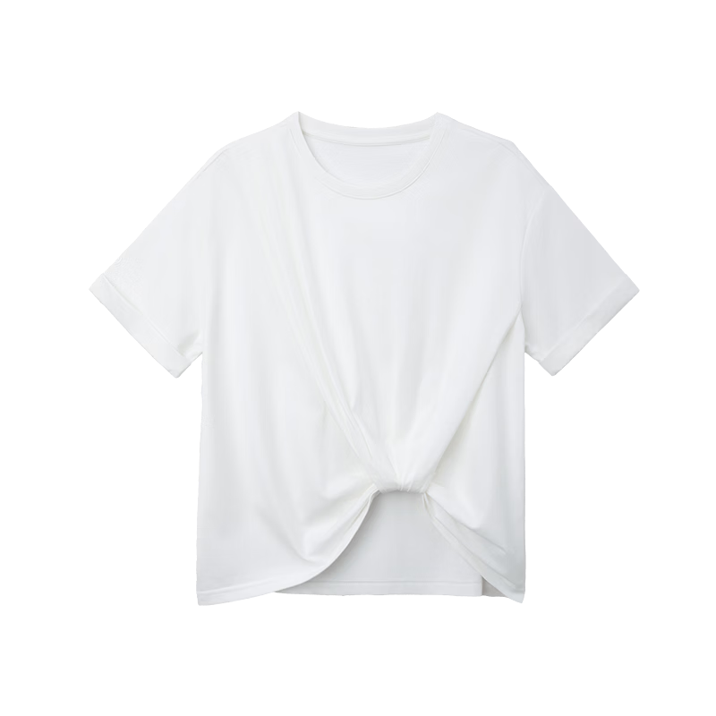 Demana [Cool Sorona] Summer Anti-Stick Cross Twist Loose Slim Fit Petite T-Shirt for Women Premium Feel