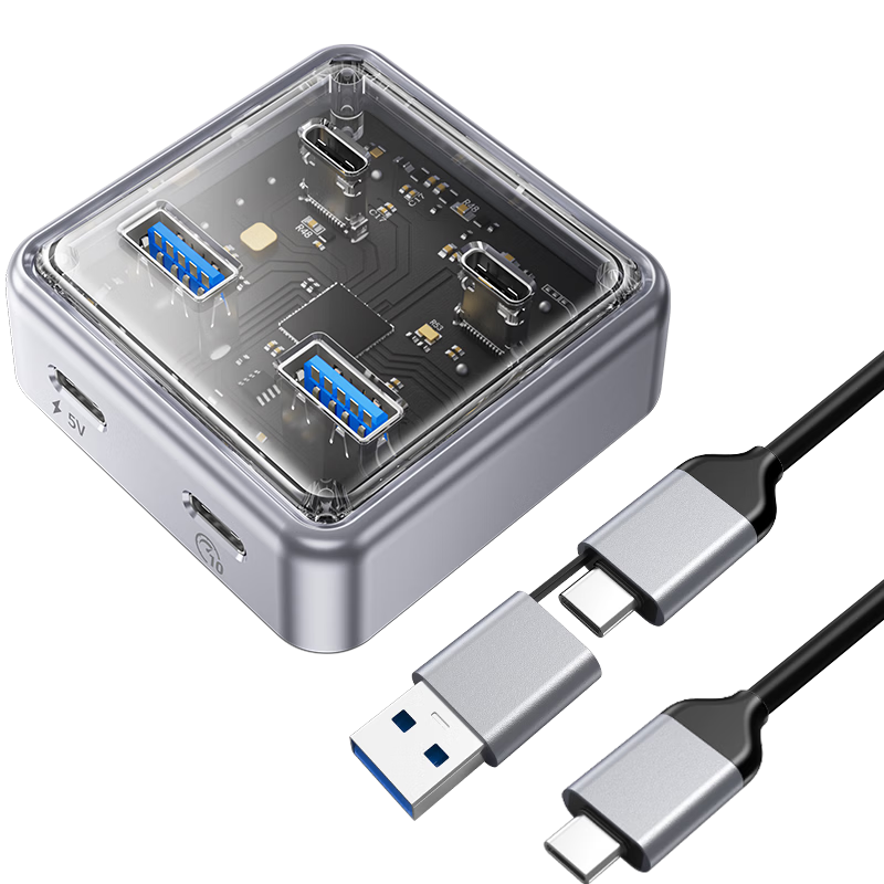 ORICO Expansion Dock, Type-C Hub, 10Gbps High-Speed USB3.2 Splitter, Laptop One-To Converter, Desktop Extension Cable, Multi-Port USB Cable, 1 Meter