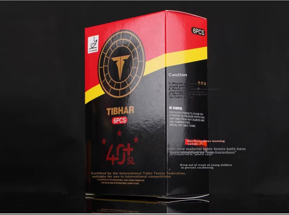 TIBHAR 3-Star New Material 40+ Table Tennis Balls Professional Training Competition 1 Box/6 Balls 2