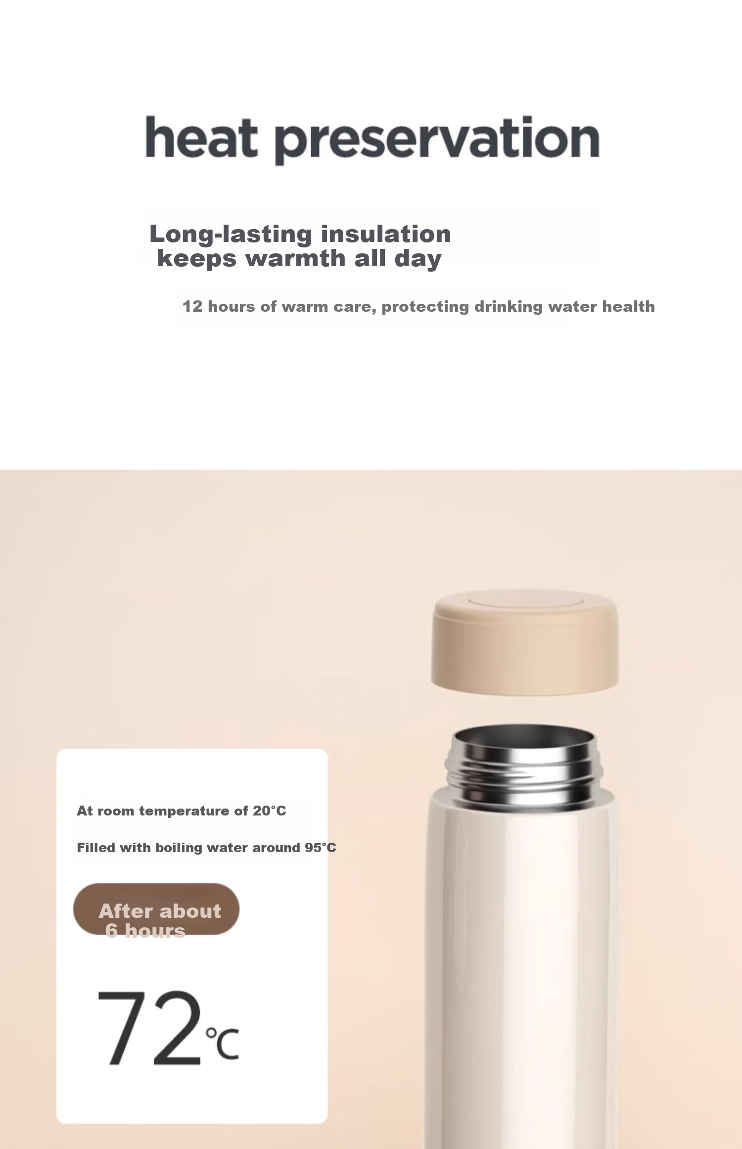 HAERS All-Steel Insulated Water Bottle for Men and Women Students 316 Stainless Steel Pearl Black 350ml 5