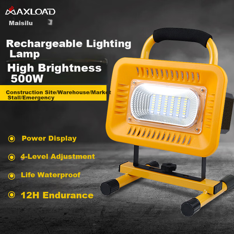 MAX LOAD LED Floodlight Portable Emergency Waterproof Worksite Warehouse Super Bright Long Battery Life Lighting Lamp