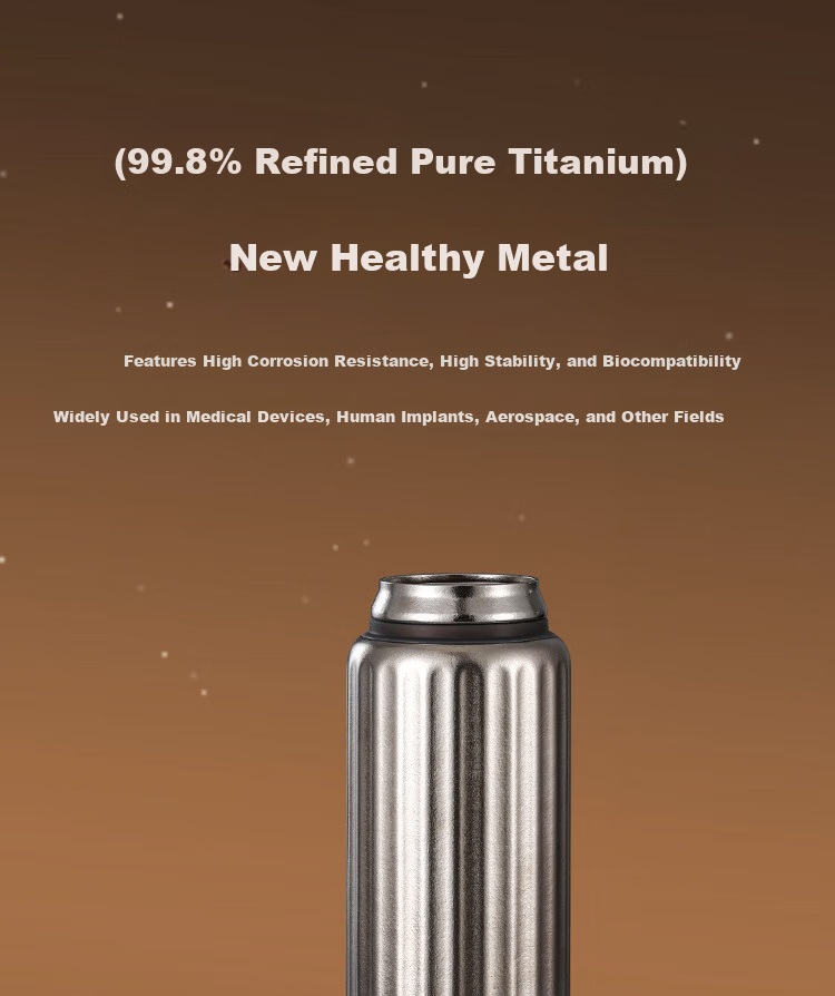 FUGURNG BESTJOY Pure Titanium Coffee Mug Insulated Cup High-Quality Portable Outdoor Water Bottle Titanium Color 560ml Gift Box Set 3