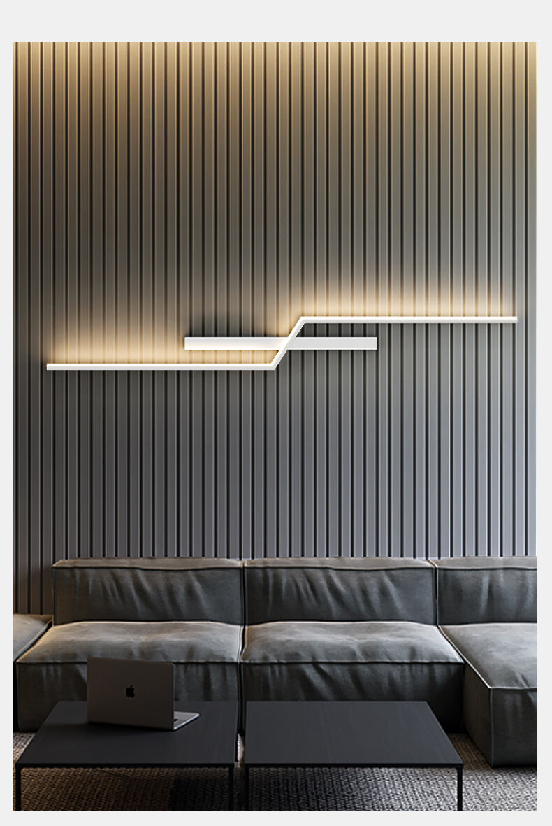 AOC Minimalist Italian Modern Luxury Grille Living Room TV Background Wall Linear Strip Bedroom Bedside Wall Lamp 19