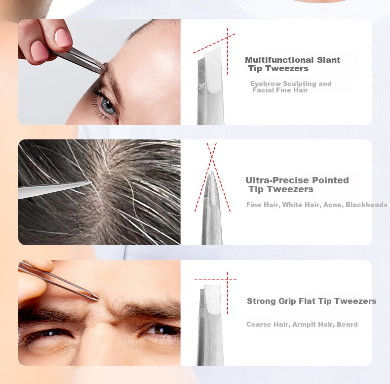 ZWILLING Slant Tip Tweezers Eyebrow Tweezer Hair Removal Stainless Steel Beauty Tool Beard Mustache Germany 5
