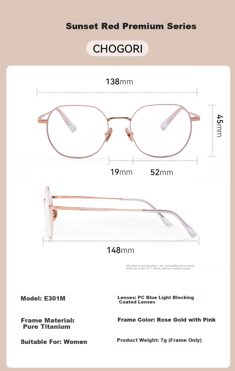 Xiyanghong Pure Titanium Reading Glasses for Women, Fashionable High-End Anti-Blue Light Mother's Day Gift for Mom, New Model E301 200 Degrees 2025 10
