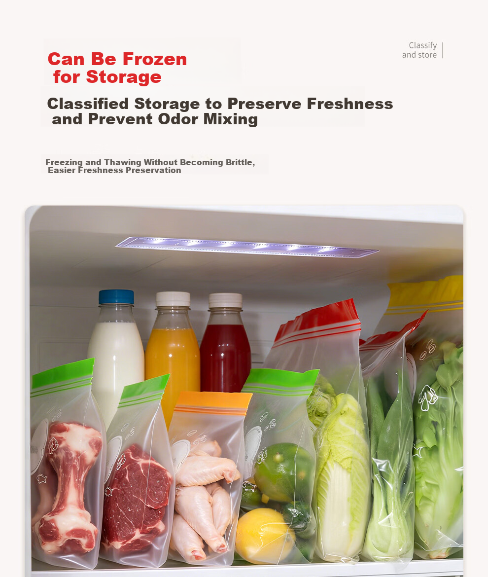 Good Wife Food Sealing Bags 40pcs Mixed Sizes Thickened Double-Strap Seal Household Refrigerator Fresh-Keeping Bags 12