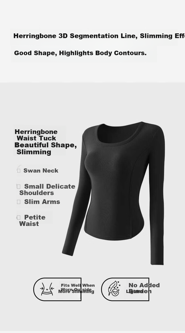 Zishuo Round Neck Fleece-Lined Slim Fit Thermal Base Layer Top Black M 4