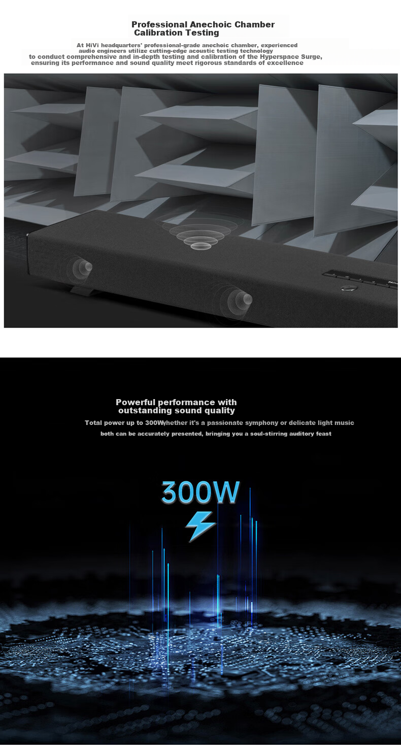 HiVi Hyperspace Soundbar 3.1.2 Channel Dolby Audio Home Theater Gaming TV Speaker Gray 4