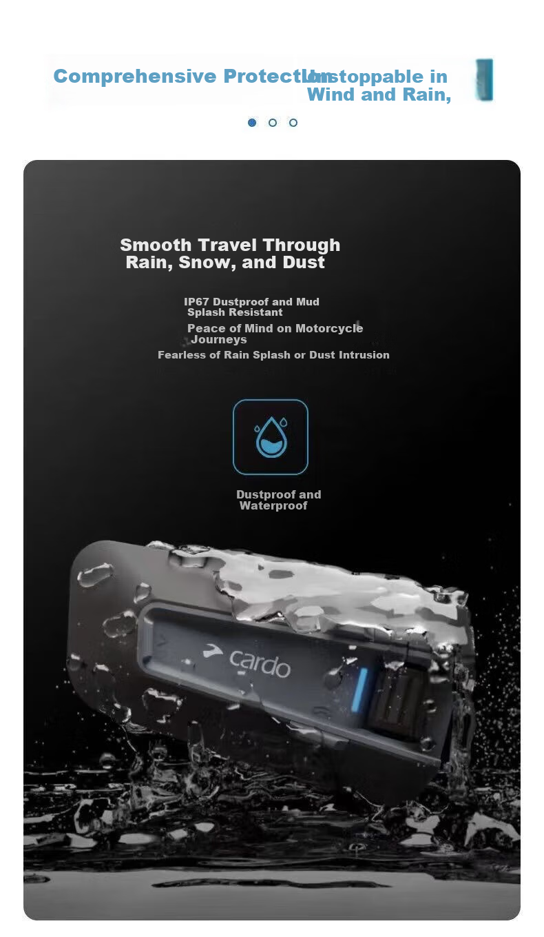 CARDO Motorcycle Helmet Bluetooth Headset Original Box Cross-Brand Intercom JBL Sound Cardo Edge 9