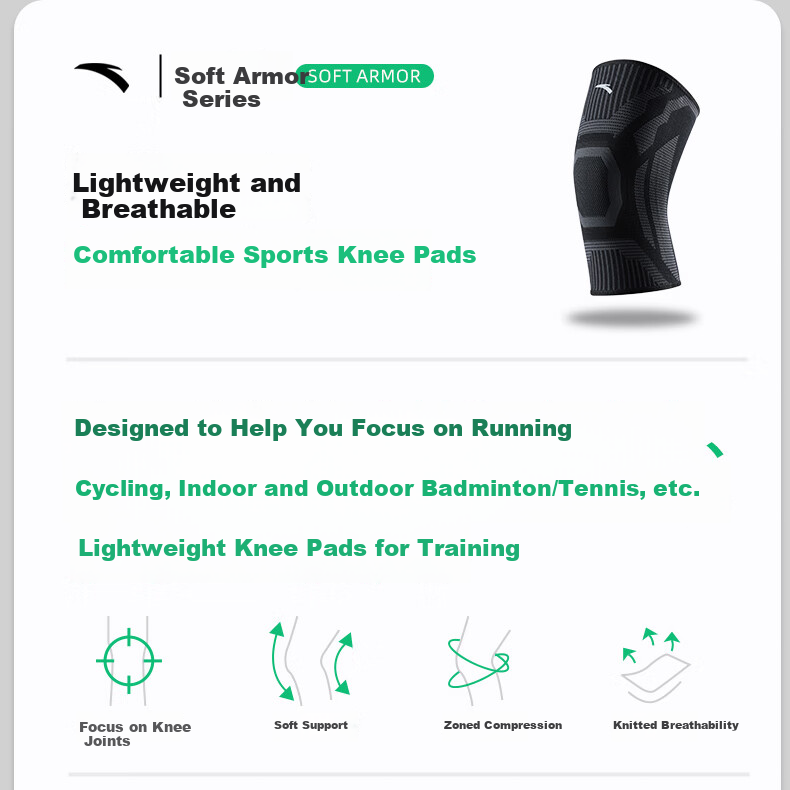 ANTA Knee Brace Sports Warm Support for Men and Women, Specially Designed for Old Cold Legs, Running, Meniscus Injury, Arthritis, Basketball and Badminton Knee Support 2