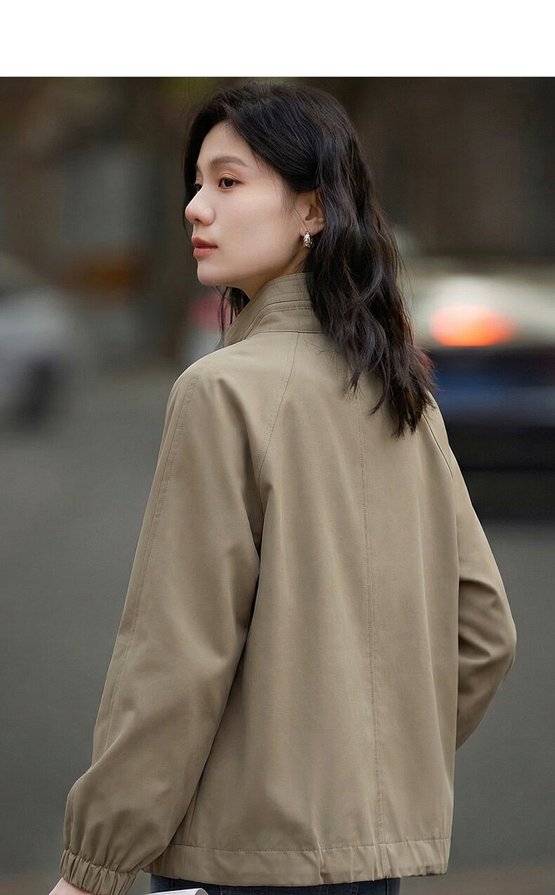 Demana [Cloud Oxygen Cotton Series] Autumn Drawstring Stand Collar Elastic Cuff Loose Slimming Trench Coat for Women Premium 5