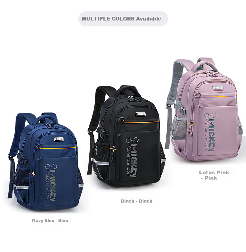 Disney Elementary School Backpack for Boys Grades 5-6, Middle And High School Students' Backpack with 4 Large Compartments, Lightweight Shoulder Bag 12083 Black 5