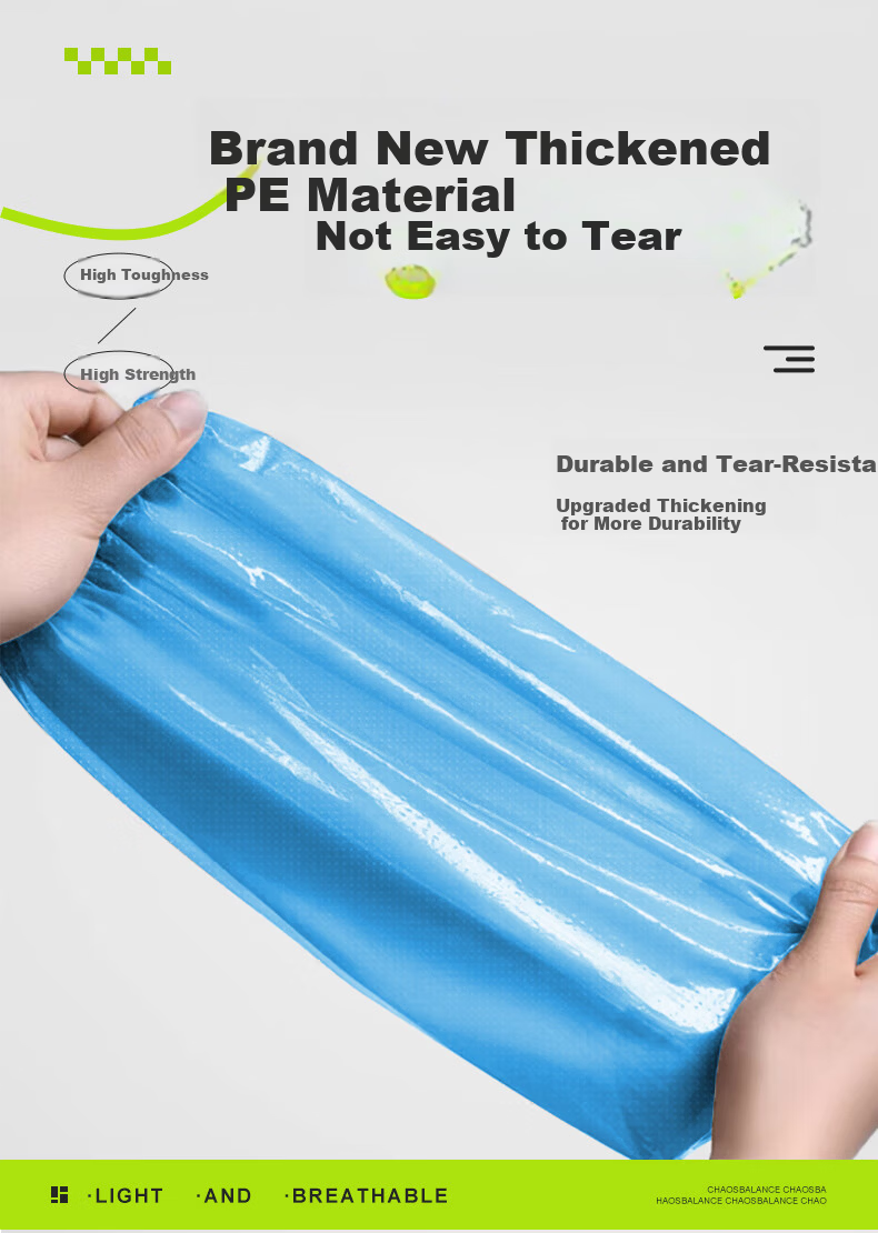 Qihaiqiu Disposable Waterproof Non-Slip Rain Shoe Covers Thickened Plastic Unisex Long Blue Boot Covers 6-Pack 3