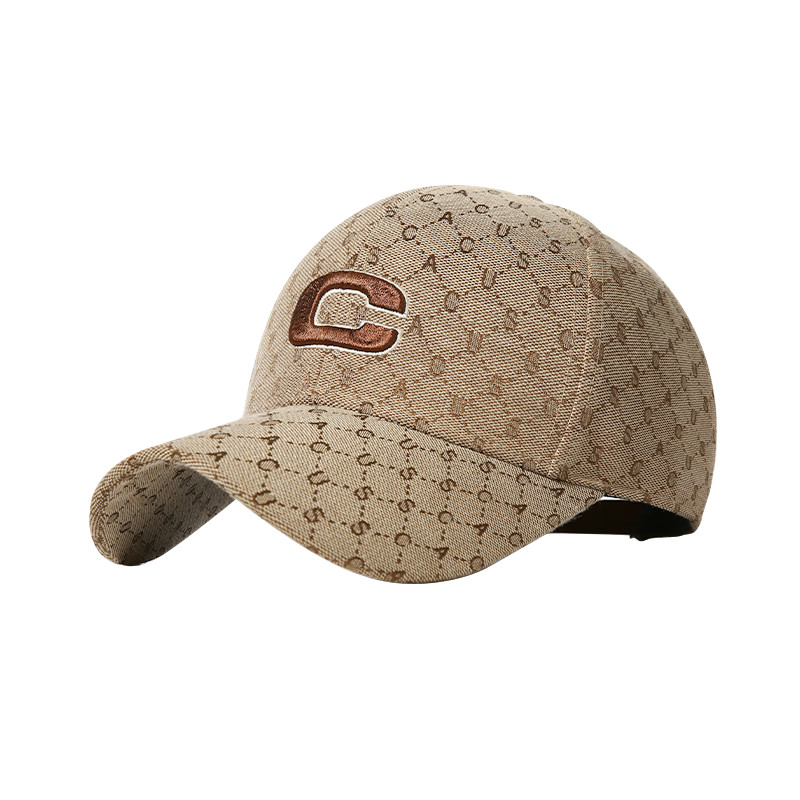 CACUSS Women's Duckbill Cap Spring Summer Hard Top Embroidered Baseball Cap Vintage Luxury Hat Large Head Circumference Khaki