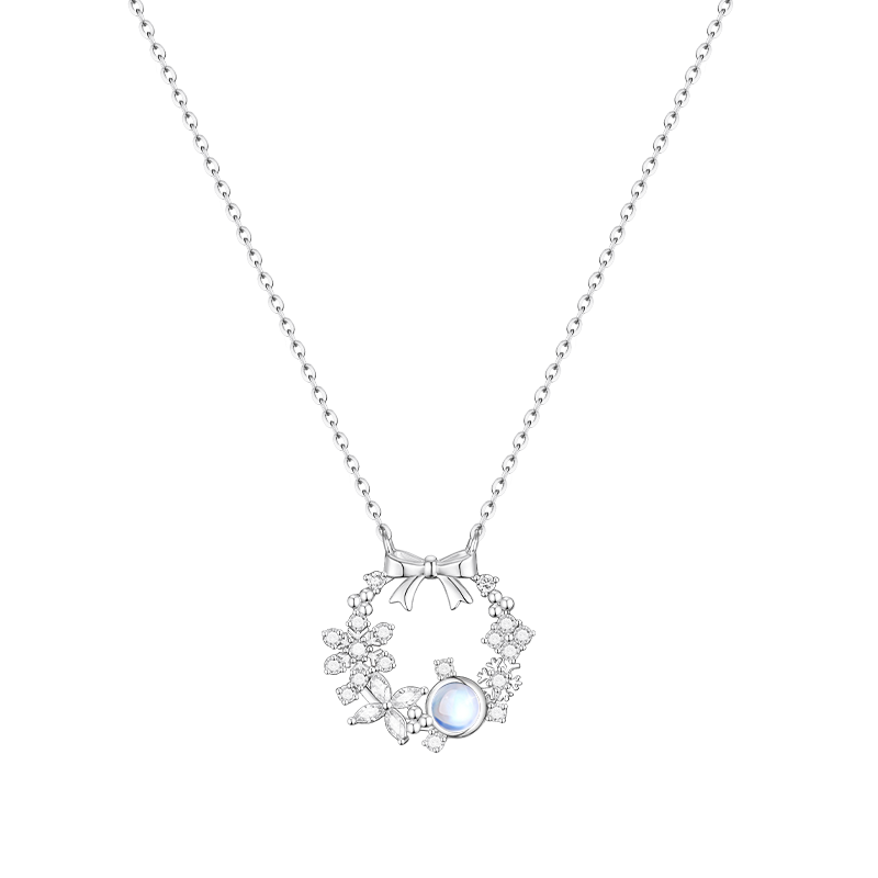 Disney Sterling Silver Wreath Necklace for Women Clavicle Chain Luxury Boutique Birthday Gift for Female Friends