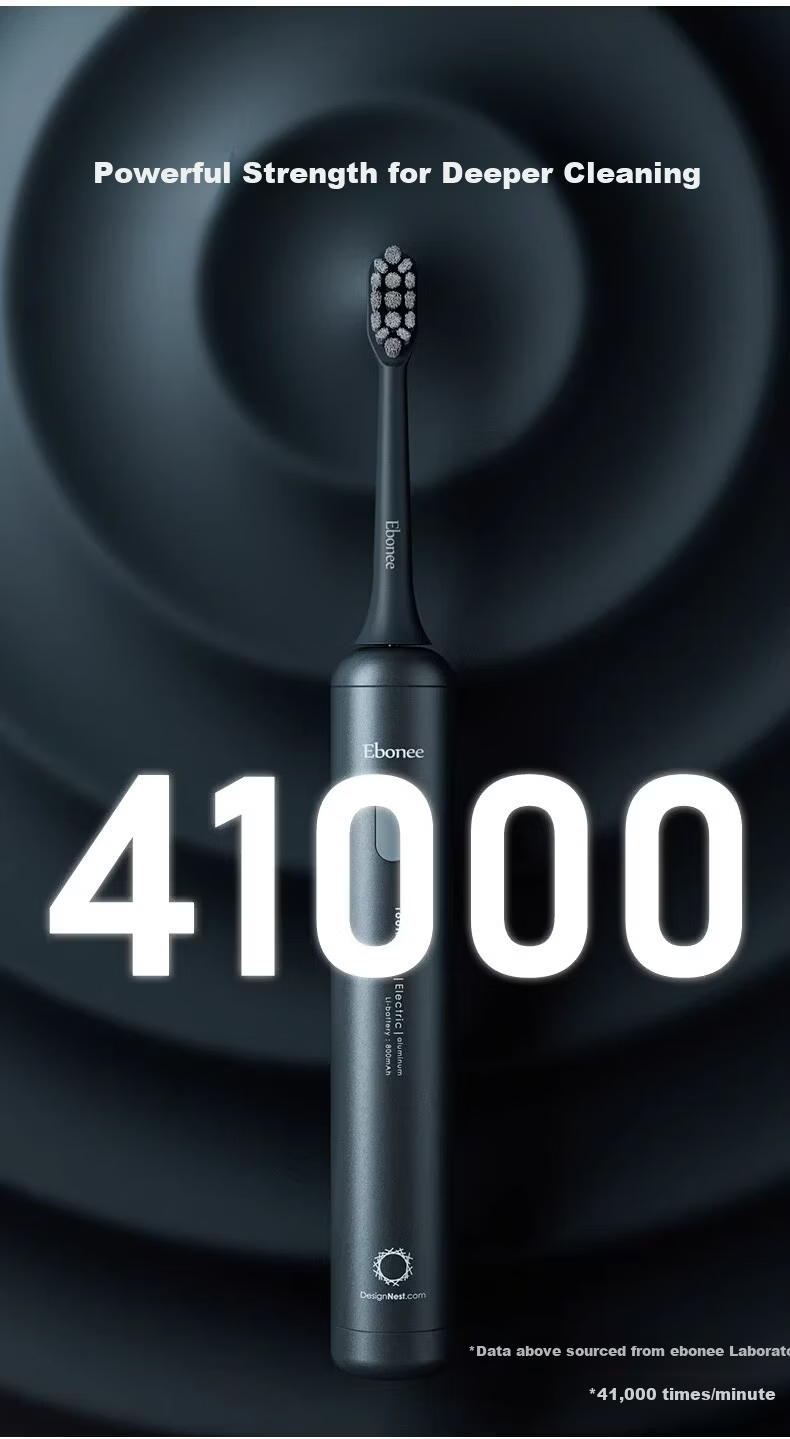 Ebonee High-End Business German Precision Aluminum Alloy Adult Sonic Electric Toothbrush Luxury Men's Powerful Cleaning Gum Care Metal Base Birthday Gift Box Set 8