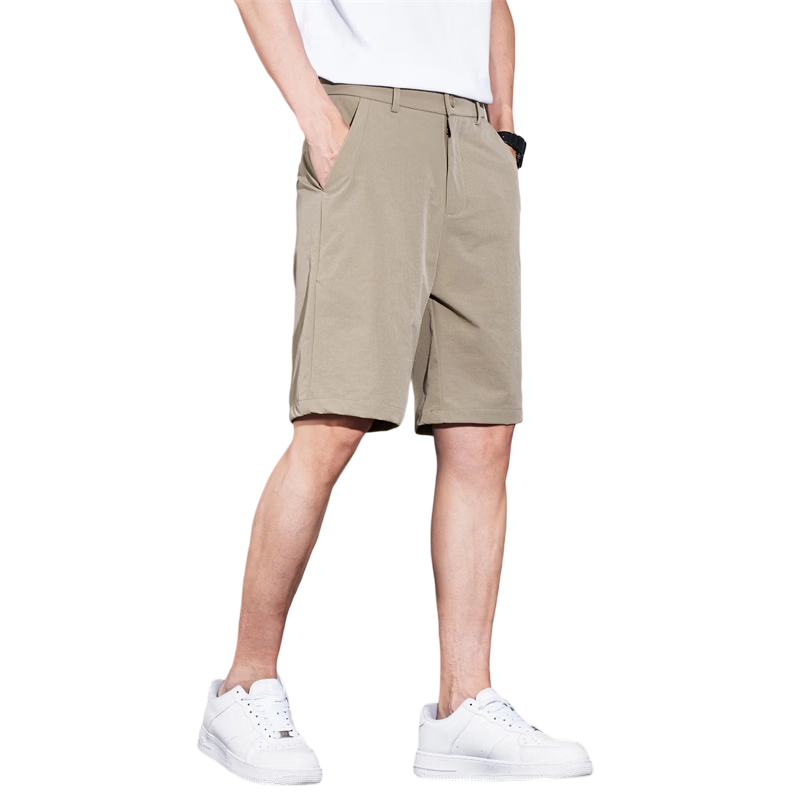 MARK FAIRWHALE Men's Summer Thin Ice Silk Quick-Dry Loose Straight-Leg Casual Shorts Mid-Length Pants