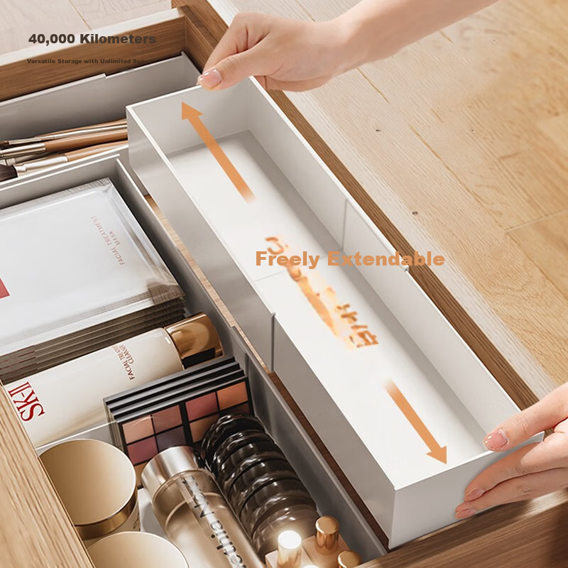 40,000km Drawer Compartment Expandable Storage Box Multifunctional Kitchen Built-in Divider Cutlery Chopsticks Spoon Organizer Box