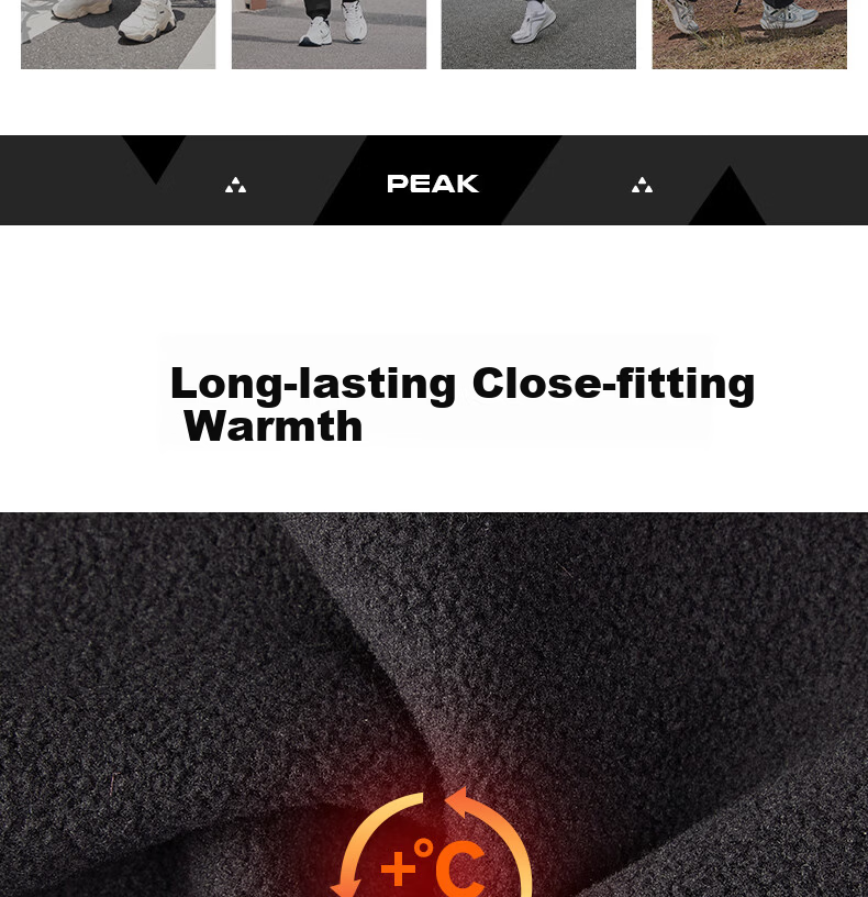 PEAK Men's Sports Pants, Summer Fleece-Lined Warm Versatile Knitted Joggers, Loose-Fitting Casual Trousers DF334007 84
