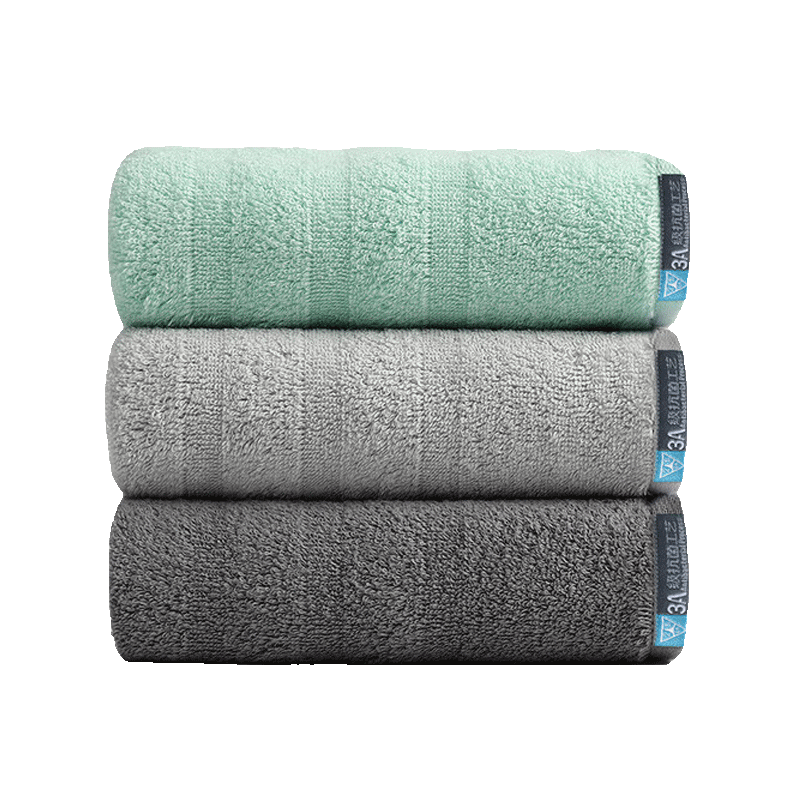 Grace Antibacterial Thickened Towels, 3-Pack, Pure Cotton Soft Face And Bath Towels, Absorbent Long-Staple Cotton Towels for Men And Wome