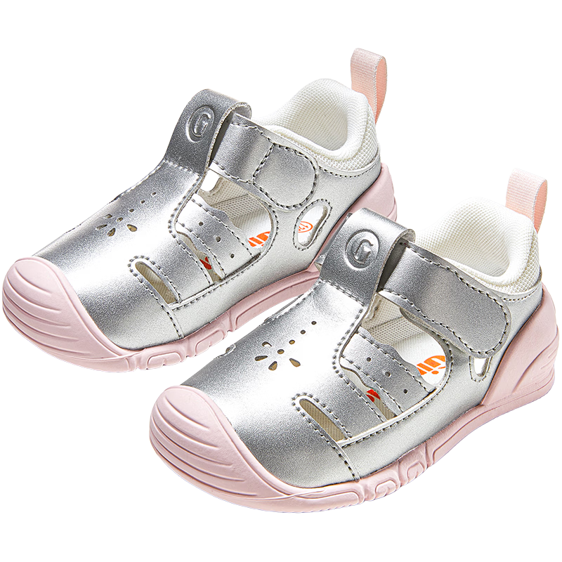 Ginoble Baby First Walking Shoes 2026 Summer New Breathable Sandals 0-1 Year Old Boys and Girls GB2560 Silver