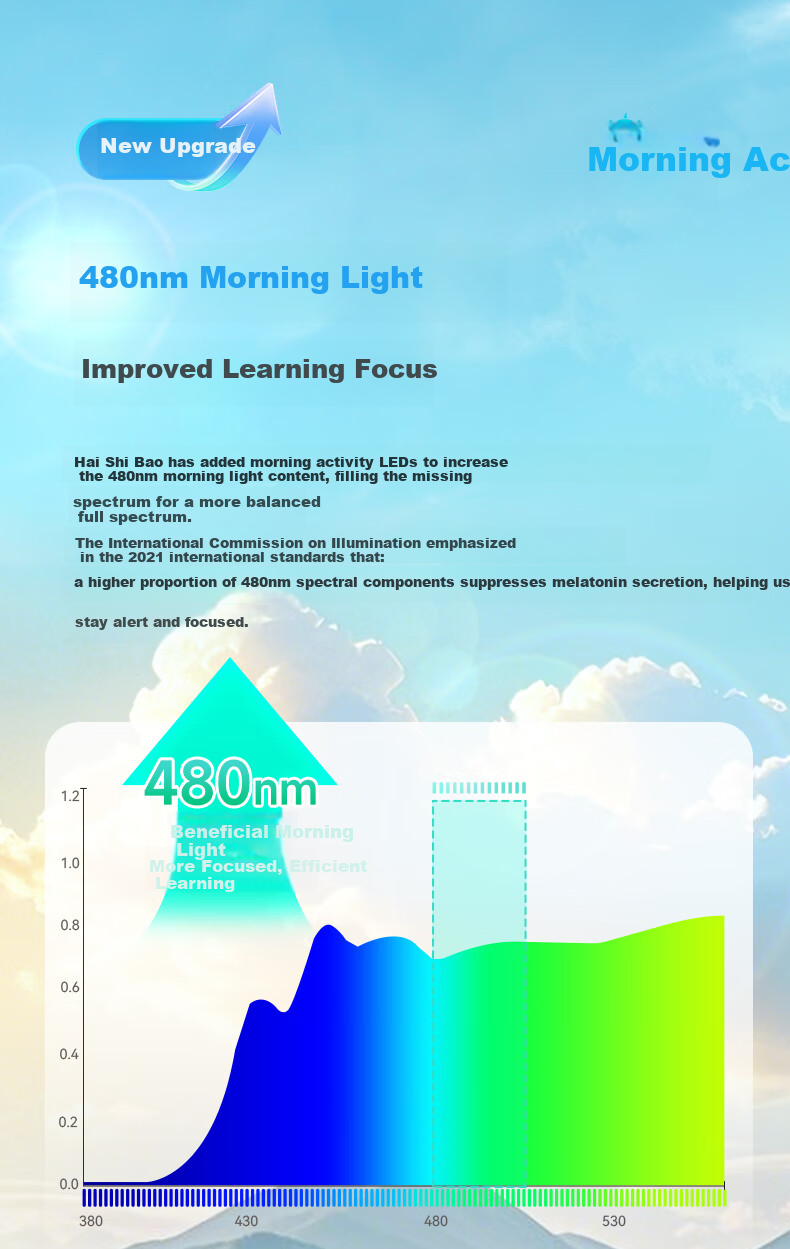Haishibao Intelligent Full-Spectrum Student Red Light Eye Protection Desk Lamp Floor Lamp E5B-160W Installation Included 17