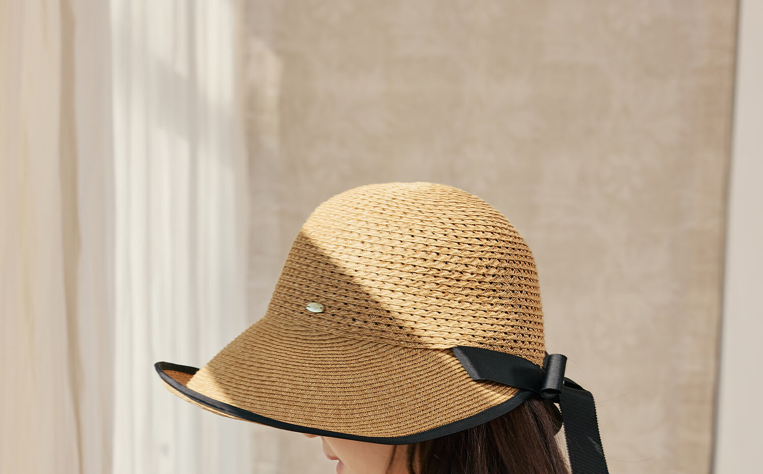 Siggi Women's Summer Sun Hat Straw Hat Wide Brim Foldable UV Protection Face Slimming Versatile Travel Sun Hat 32