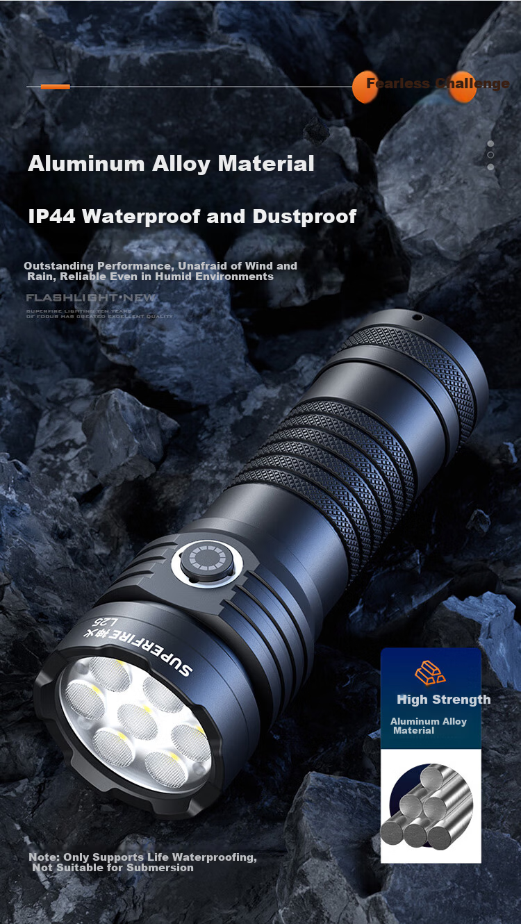 SupFire EX09 High-Intensity Flashlight, Rechargeable, Long-Range, Outdoor Mini LED, Home Emergency Light, 4000mAh 10