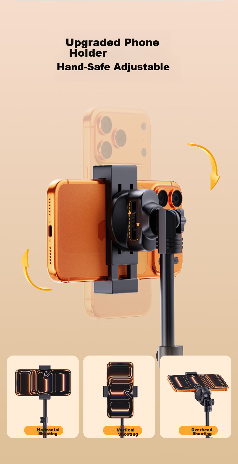 KOVOL [2.1 Meters Long] Floor Stand Selfie Stick Tripod for Live Streaming, Online Classes, Art Exams, Adjustable Height Tripod for Photography And Video Recording 12