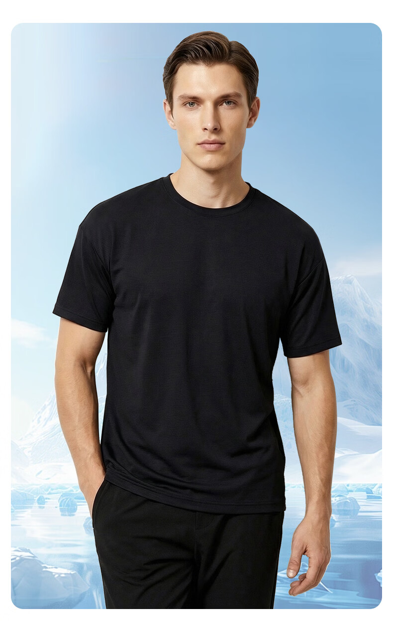 Langsha Men's Short Sleeve T-Shirt Summer Mesh Breathable Quick-Dry Ice Silk Running Sportswear Top 14