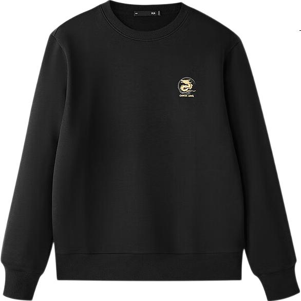 HLAHLA Men's Spring Sweatshirt 26 Chinese Dragon Series Embroidered Crew Neck Long Sleeve