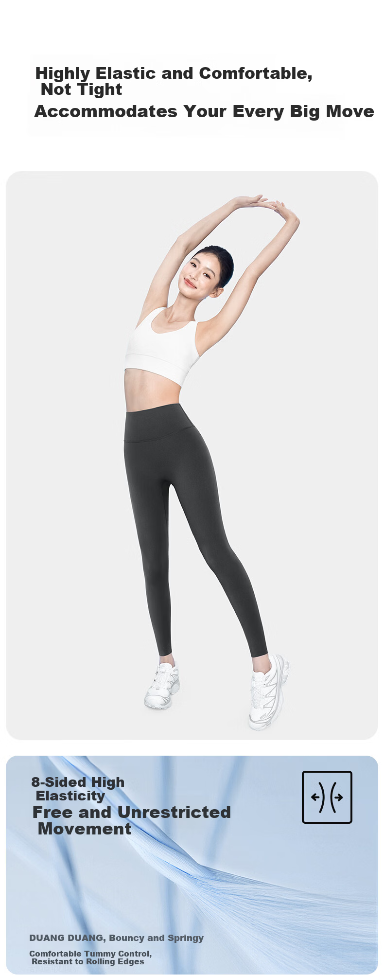 Ono Kazuko Women's Sharkskin Pants Thin Breathable 2025 New Spring Summer Yoga Pants Waist Slimming Hip Lifting Cooling Leggings 9