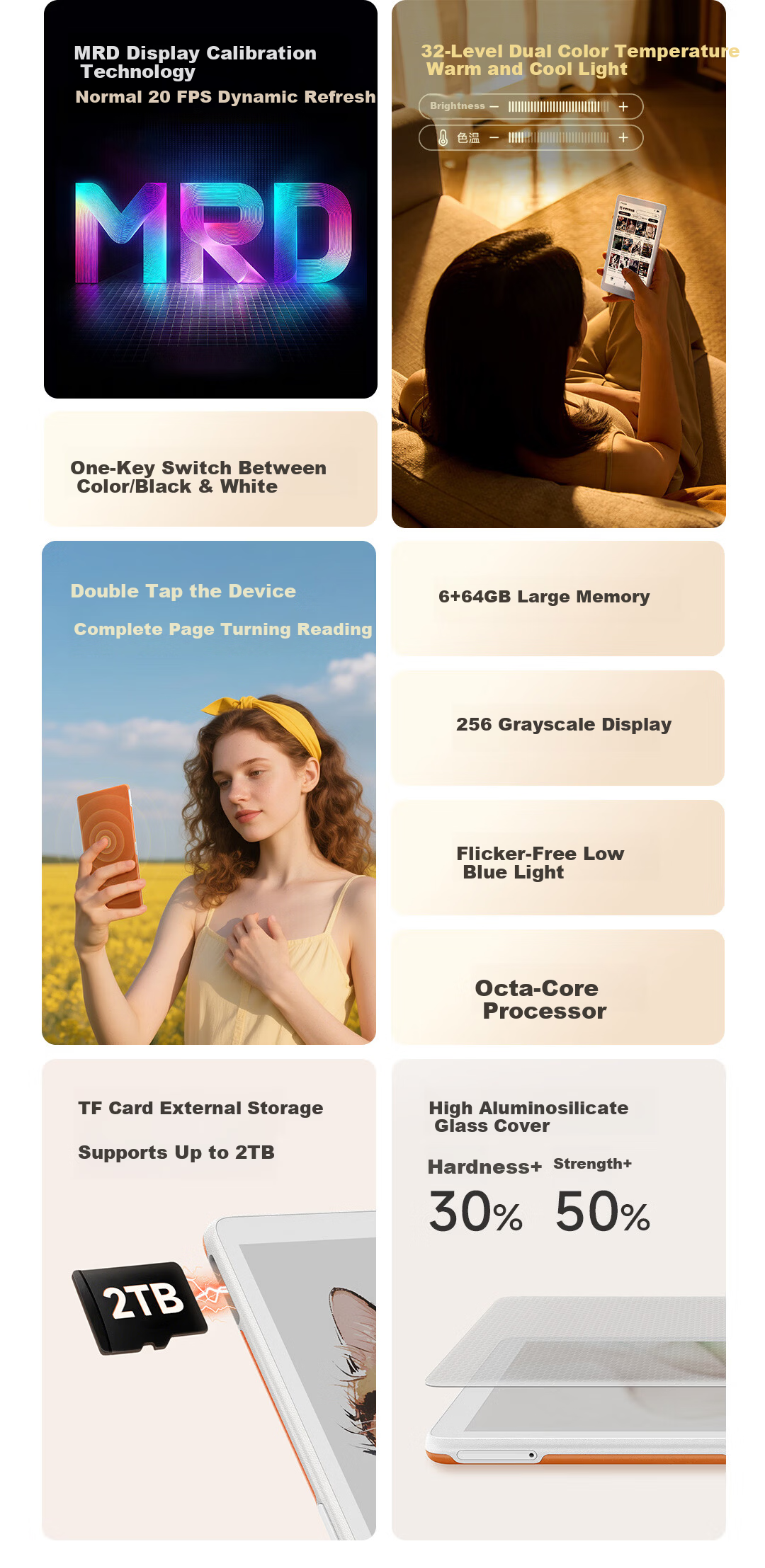 Moaan e-ink Book Ultra [New Release] 6.13-inch Color E-Reader E-Ink Screen Lightweight Portable Pocket Commuter 6+64GB Brown Jade 2