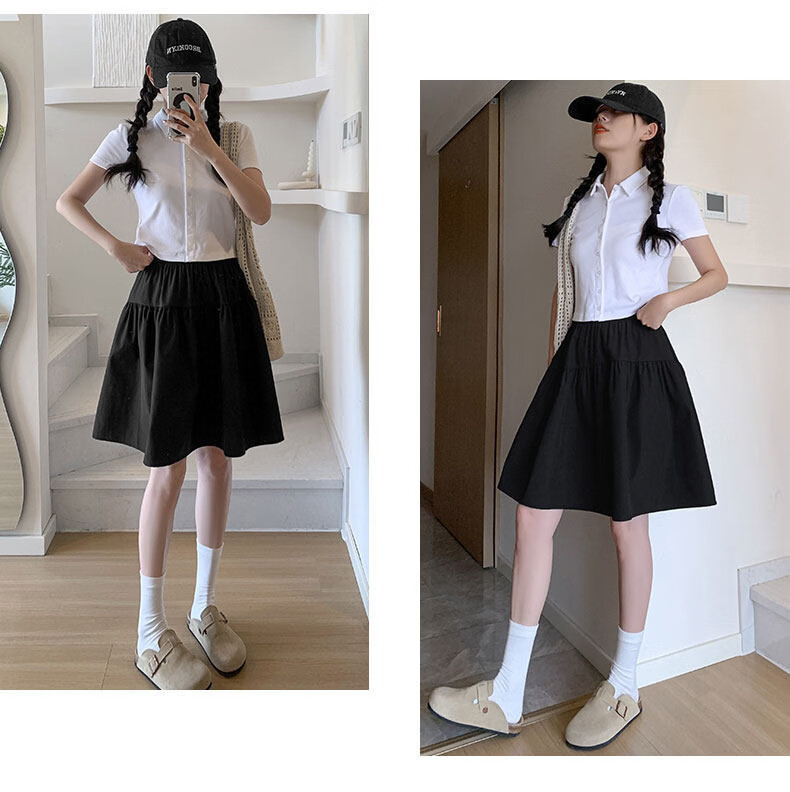 Langsha Japanese Style Women's Summer 2026 New High Waist Slim A-Line Mini Skirt Five-Point Shorts College Style 20