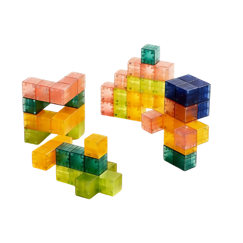 Martin Brothers Transparent Magnetic Cube Building Blocks Magnetic Square Tiles Children's Educational Portable Toy Gift 50 Pieces