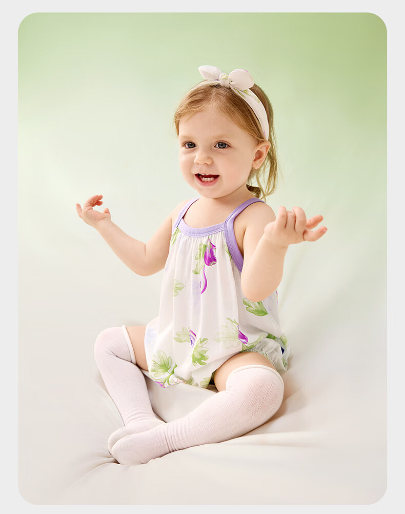 Babycare Natural Cool Sleeveless Triangle Romper Baby Jumpsuit Guava Green Grape 90cm 18