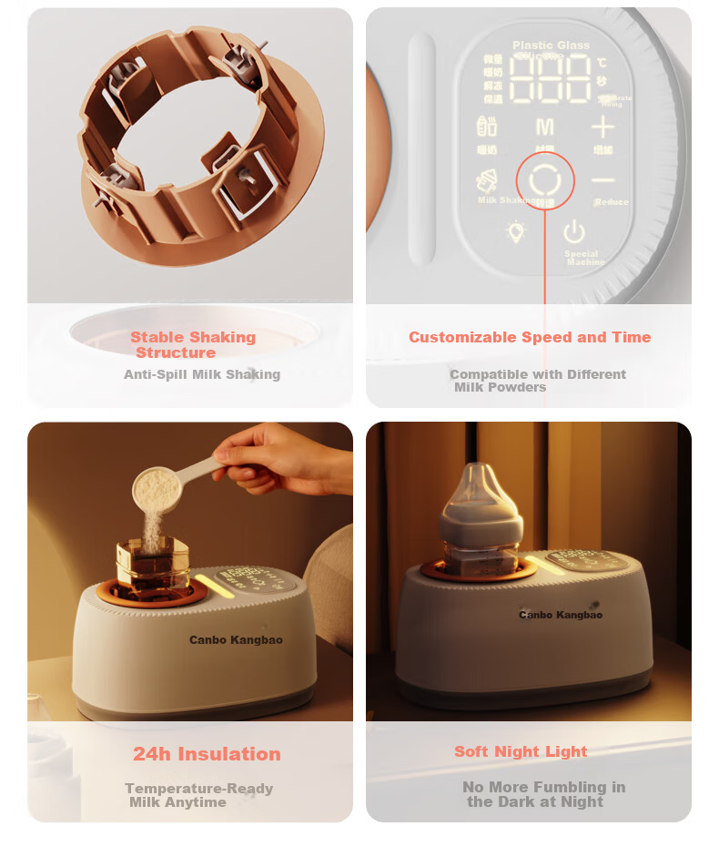 Canbo Baby Bottle Warmer and Milk Mixer 2-in-1 Automatic Milk Preparation and Heating Device Waterless Infant Milk Warmer 4
