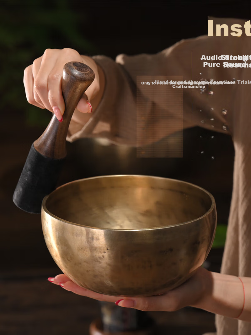 CVNC Nepal Handmade Singing Bowl Meditation Yoga Healing Instrument 18cm Tibetan Copper Singing Bowl 3