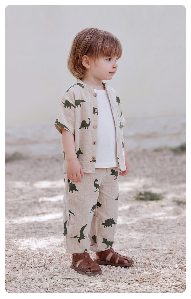 Babylove Boys' Summer Mosquito-Repellent Cotton Gauze Breathable Casual Thin Versatile Pants 5